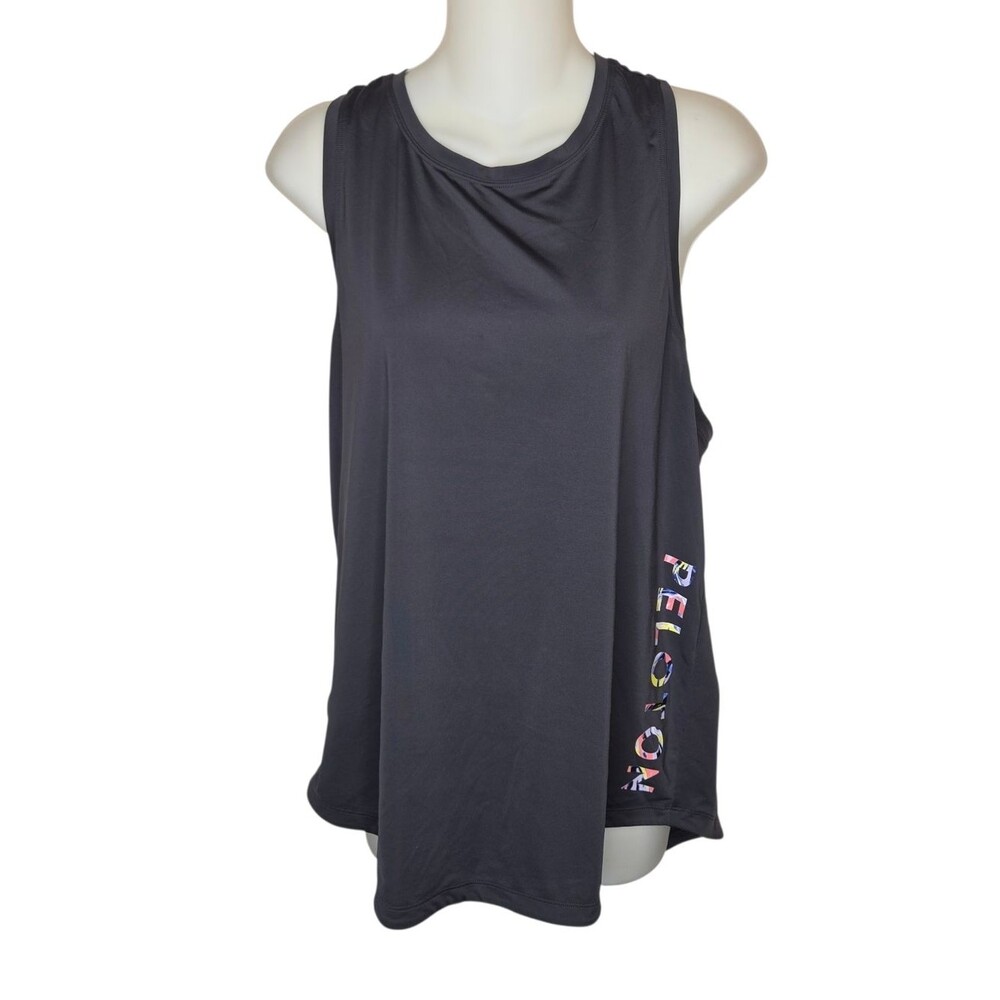 Peloton Women's High-Neck Racerback Tank Top Colorful Marbled Logo Large